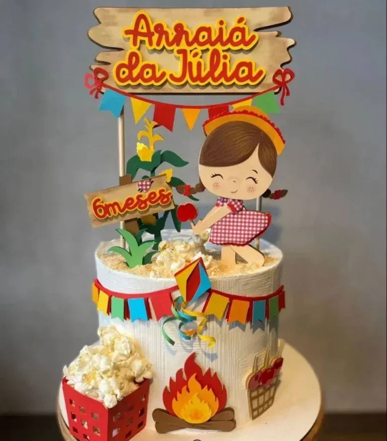 Arquivo Topo de Bolo Arraia Menina Studio