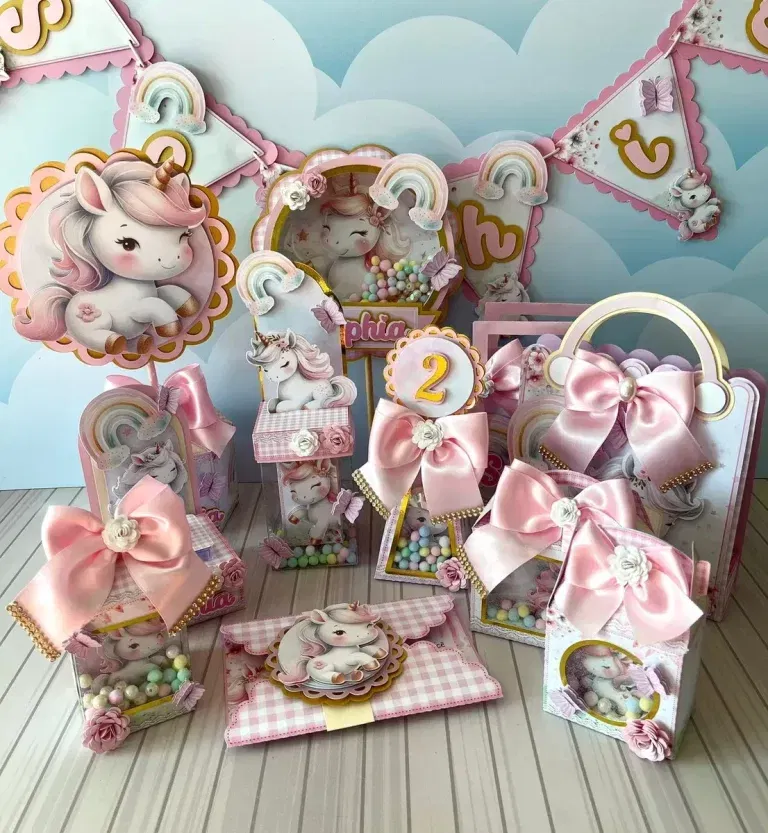 Centro de Mesa Unicornio Studio Png e Pdf