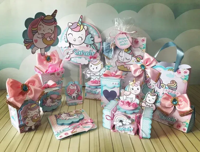 Decoracao de Festa Unicornio Studio Png e Pdf