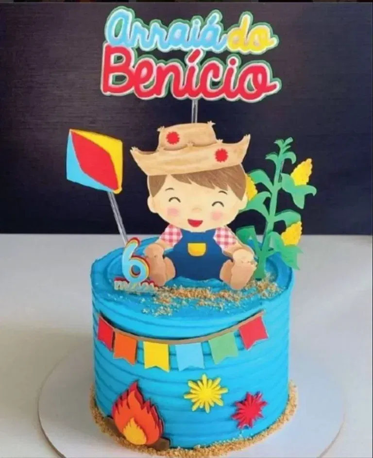 Topo de Bolo Arraia Mesversario Studio