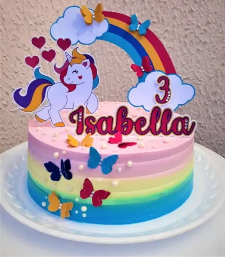 Topo de Bolo Unicornio para Editar e Imprimir Studio
