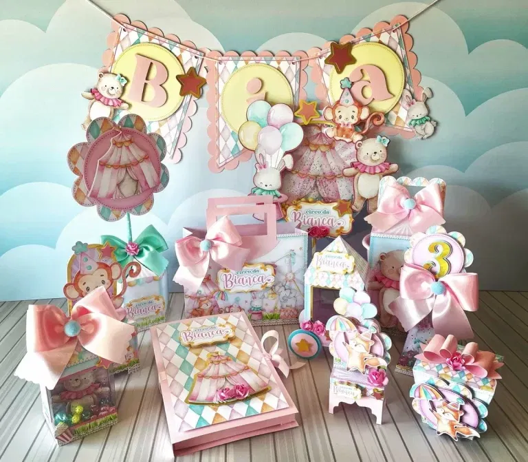 Arquivo Aniversario Circo Rosa Studio Png e Pdf