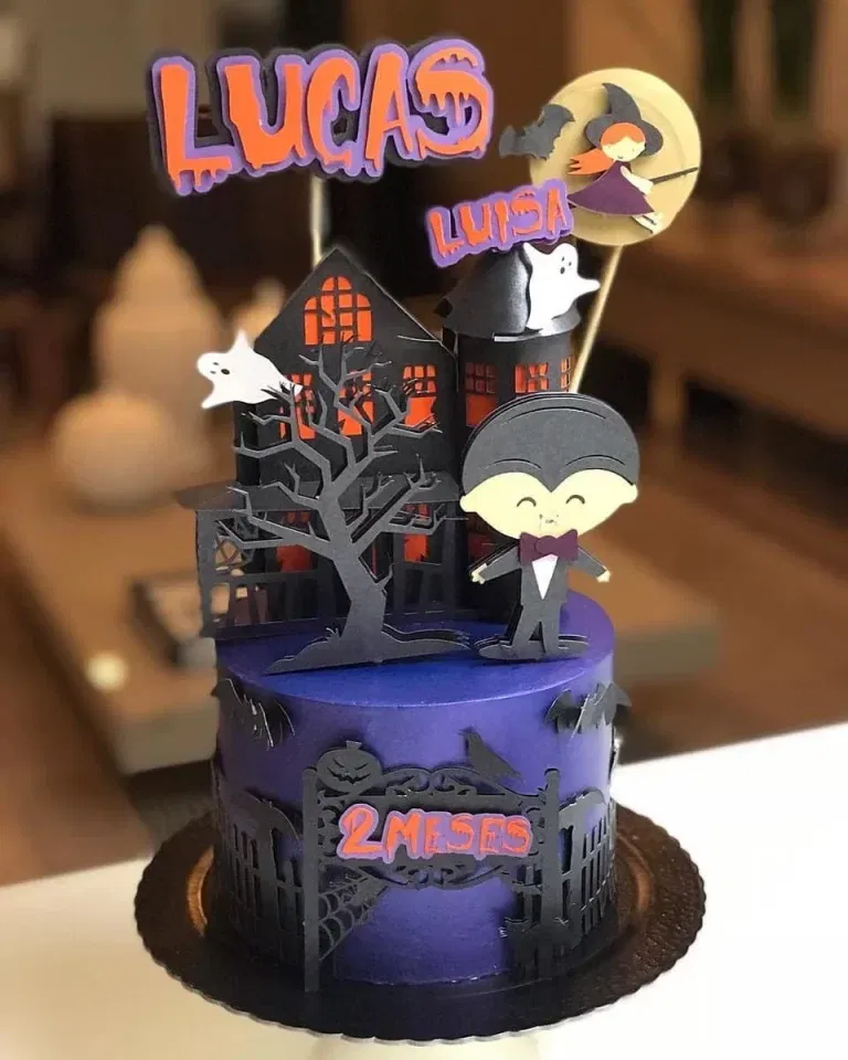 Topo de Bolo Halloween Dracula Studio