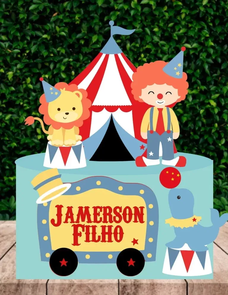 Topo de Bolo Tema Circo Palhaco Studio